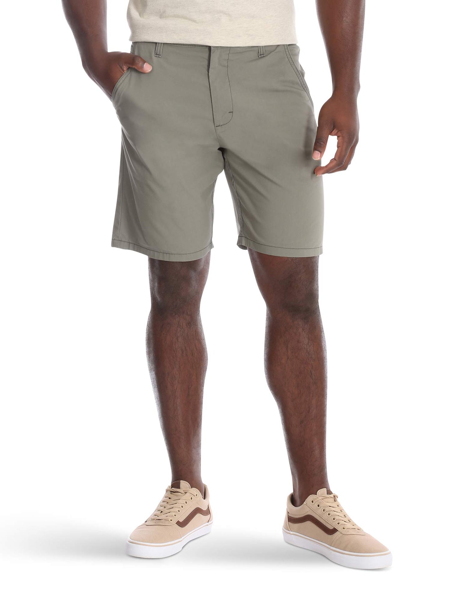 Wrangler Authentics Men's Performance Comfort Flex Flat Front Short, Army Green, 36