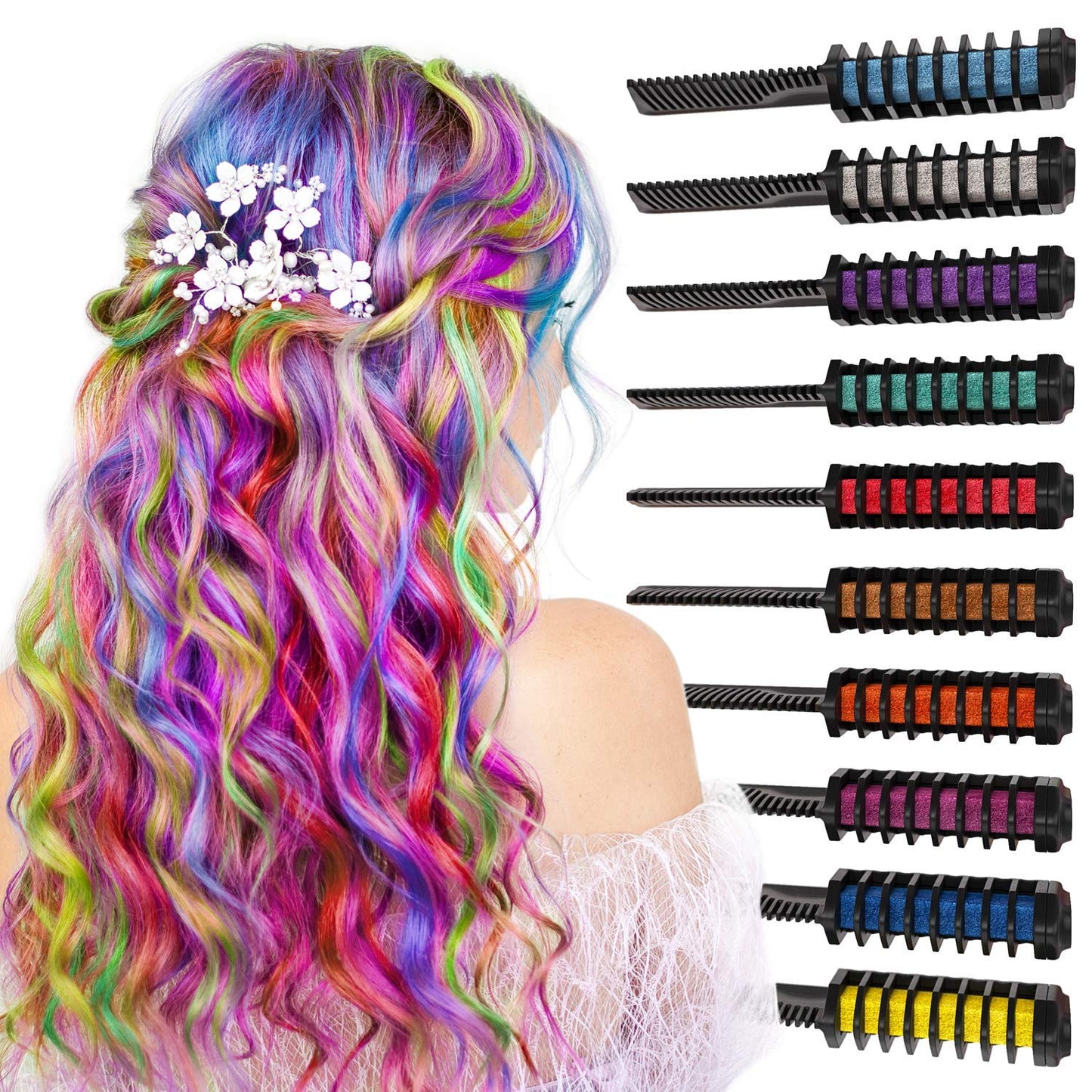 Arteza Hair Chalk Combs, Assorted Colors, set of 12