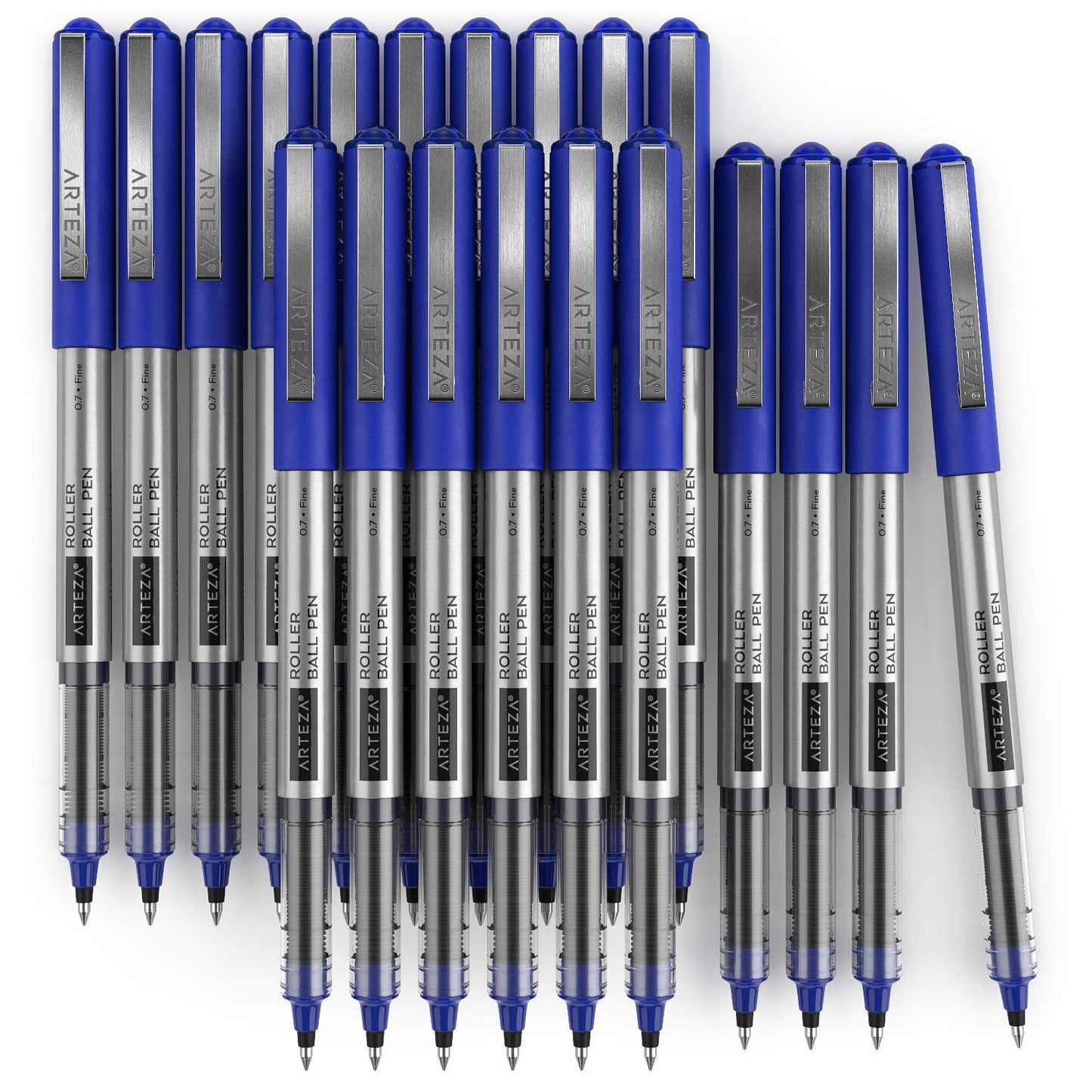 Arteza Roller Ball Pens, Blue, 0.7mm Nib - 20 Pack