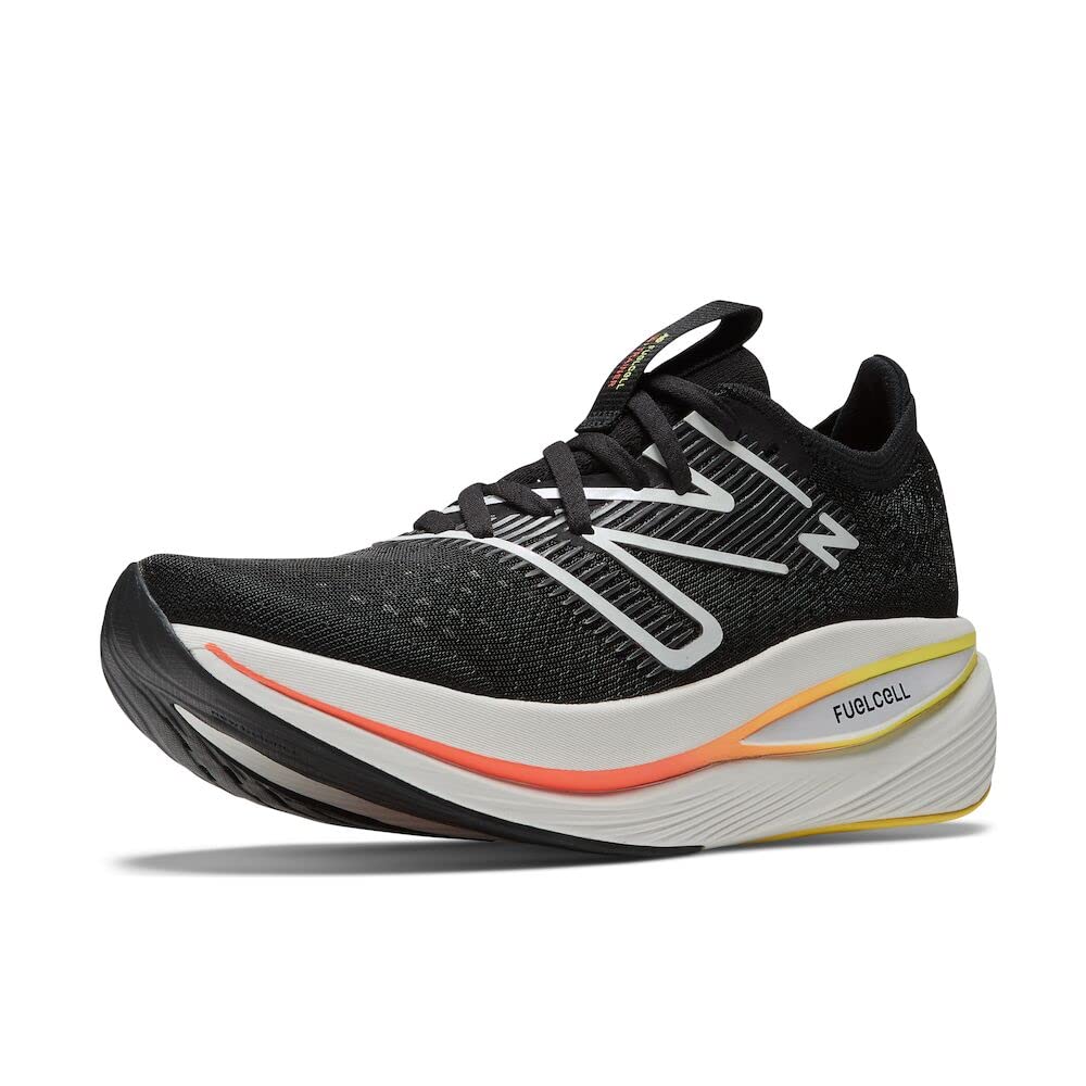 New Balance Women's FuelCell SuperComp Trainer V2 Running Shoe, Black/Black Metallic/Neon Dragonfly, 5.5 Wide