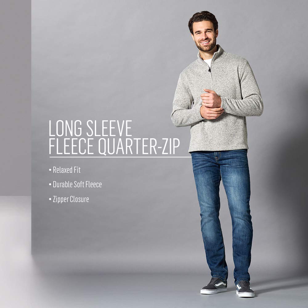 Wrangler Authentics Men's Long Sleeve Fleece Quarter-Zip, Mood Indigo, X-Large