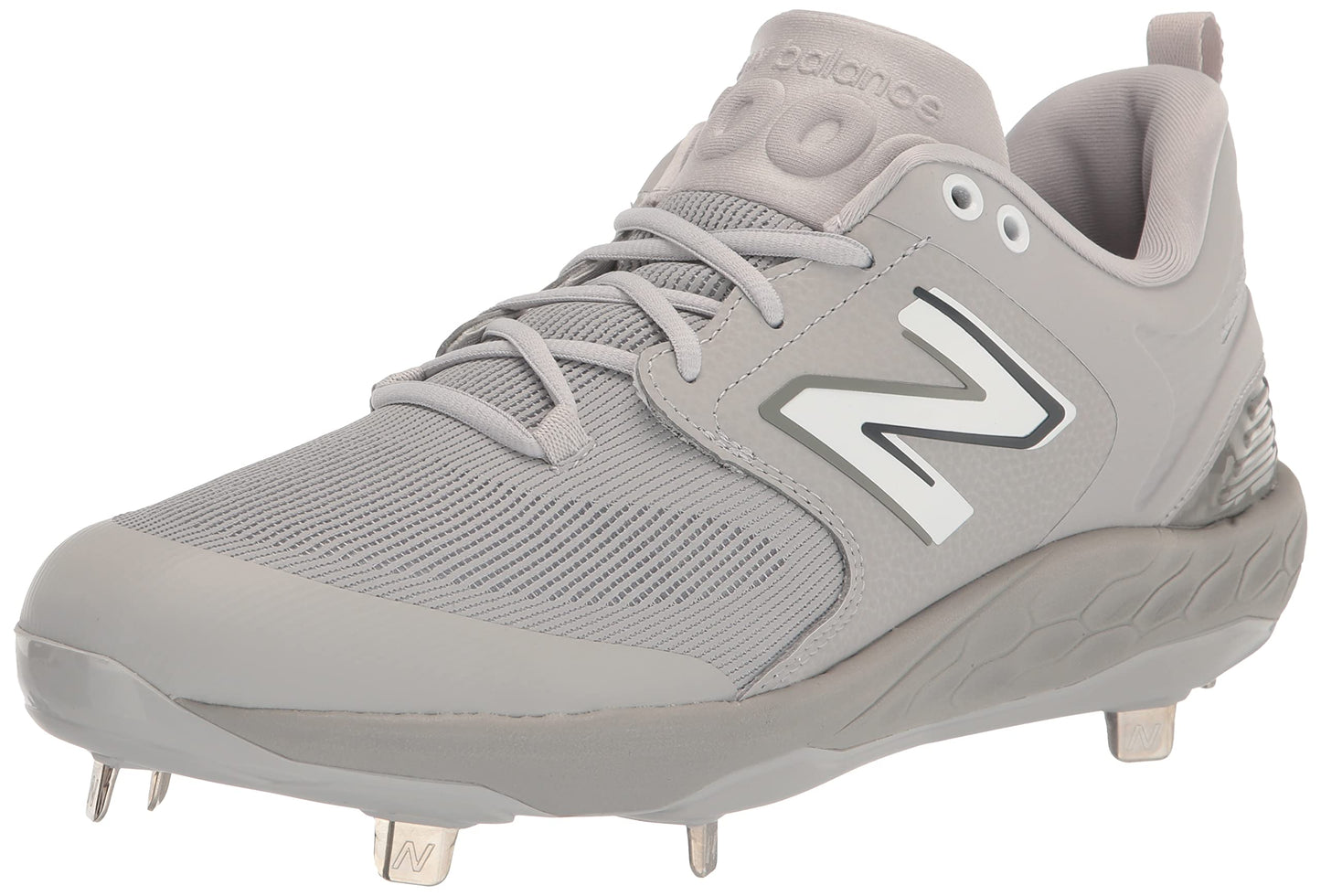 New Balance Men's Fresh Foam X 3000 V6 Metal Baseball Shoe, Grey/White, 7 Wide