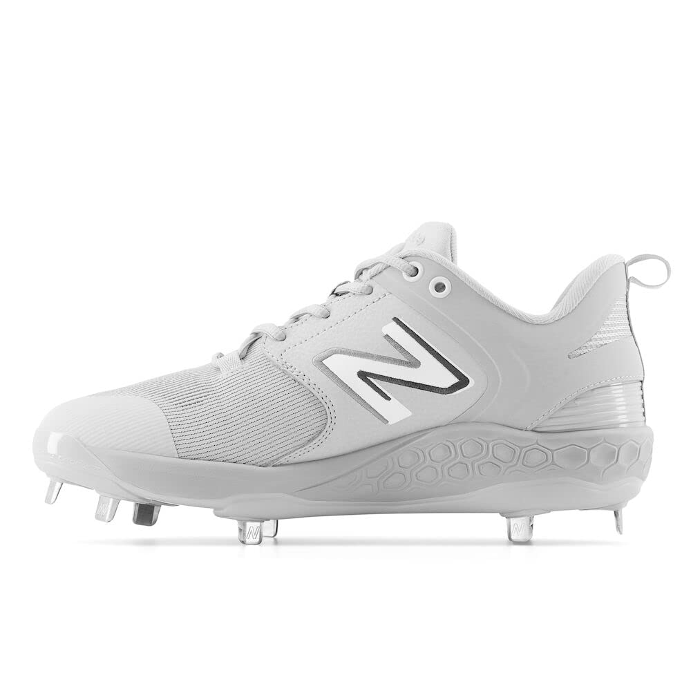 New Balance Men's Fresh Foam X 3000 V6 Metal Baseball Shoe, Grey/White, 6.5 Wide