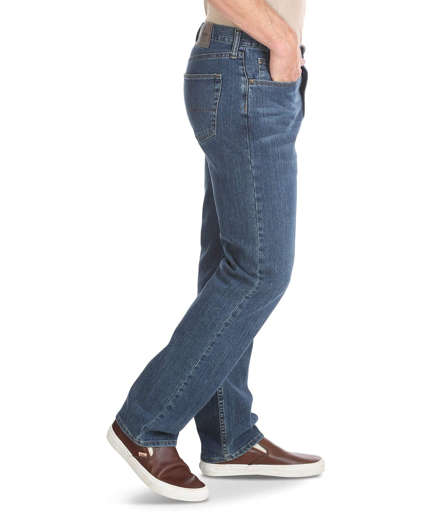 Wrangler Authentics Men's Classic 5-Pocket Regular Fit Jean, Blue Ocean Flex, 33W x 34L