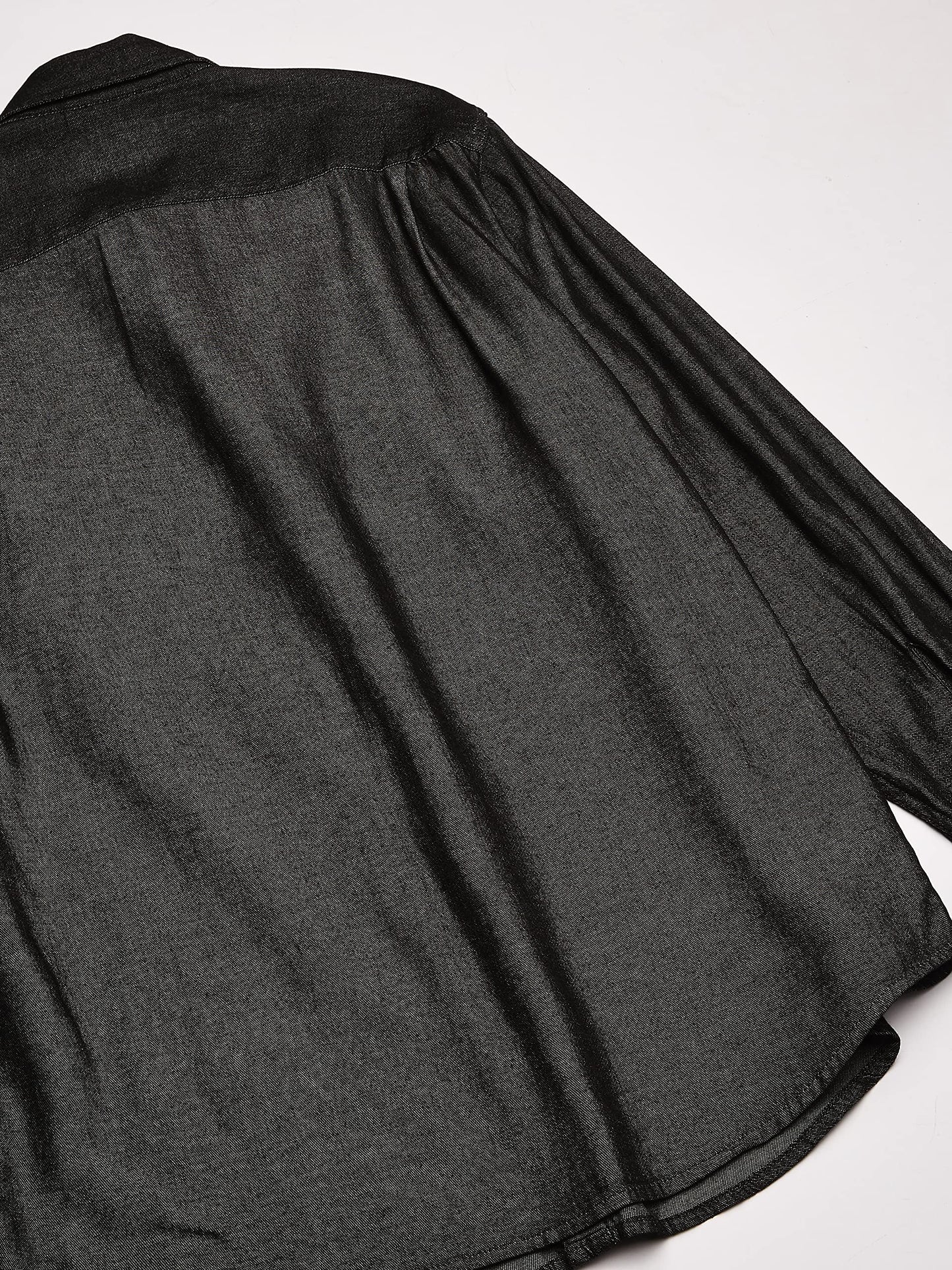 Wrangler Authentics Men's Long Sleeve Classic Woven Shirt, Black Denim, X-Large