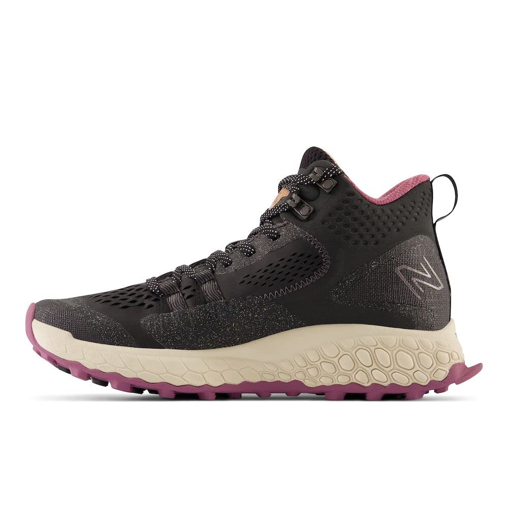 New Balance Women's Fresh Foam X Hierro V1 Mid-Cut Trail Running Shoe, Black/Raisin, 5 Wide