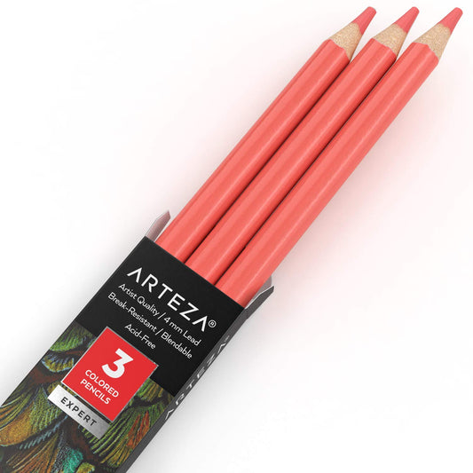 Arteza Expert Colored Pencils, A204 Salmon Pink - 3 Pack