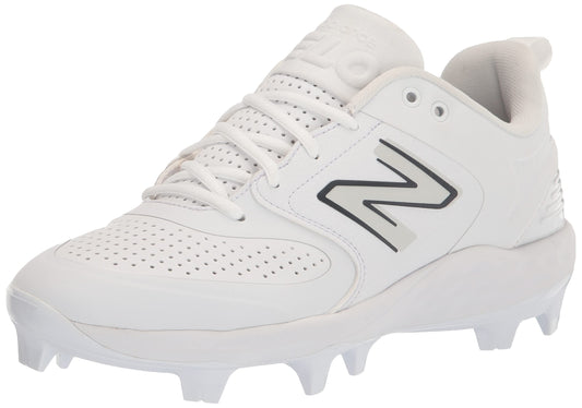 New Balance Women's Fresh Foam Velo V3 Molded Softball Shoe, White/White, 12 Wide