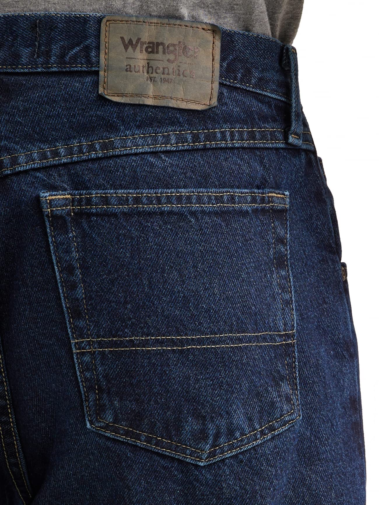 Wrangler Authentics Men's Classic 5-Pocket Relaxed Fit Cotton Jean, Dark Rinse, 35W X 29L