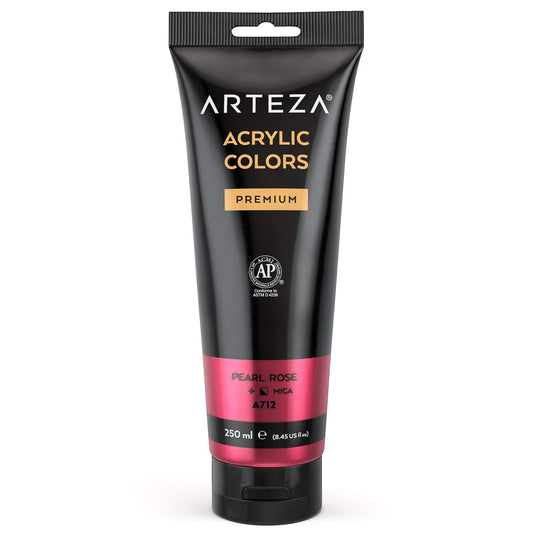 Arteza Metallic Acrylic Paint, 8.45 fl oz Tube - Pearl Rose A218