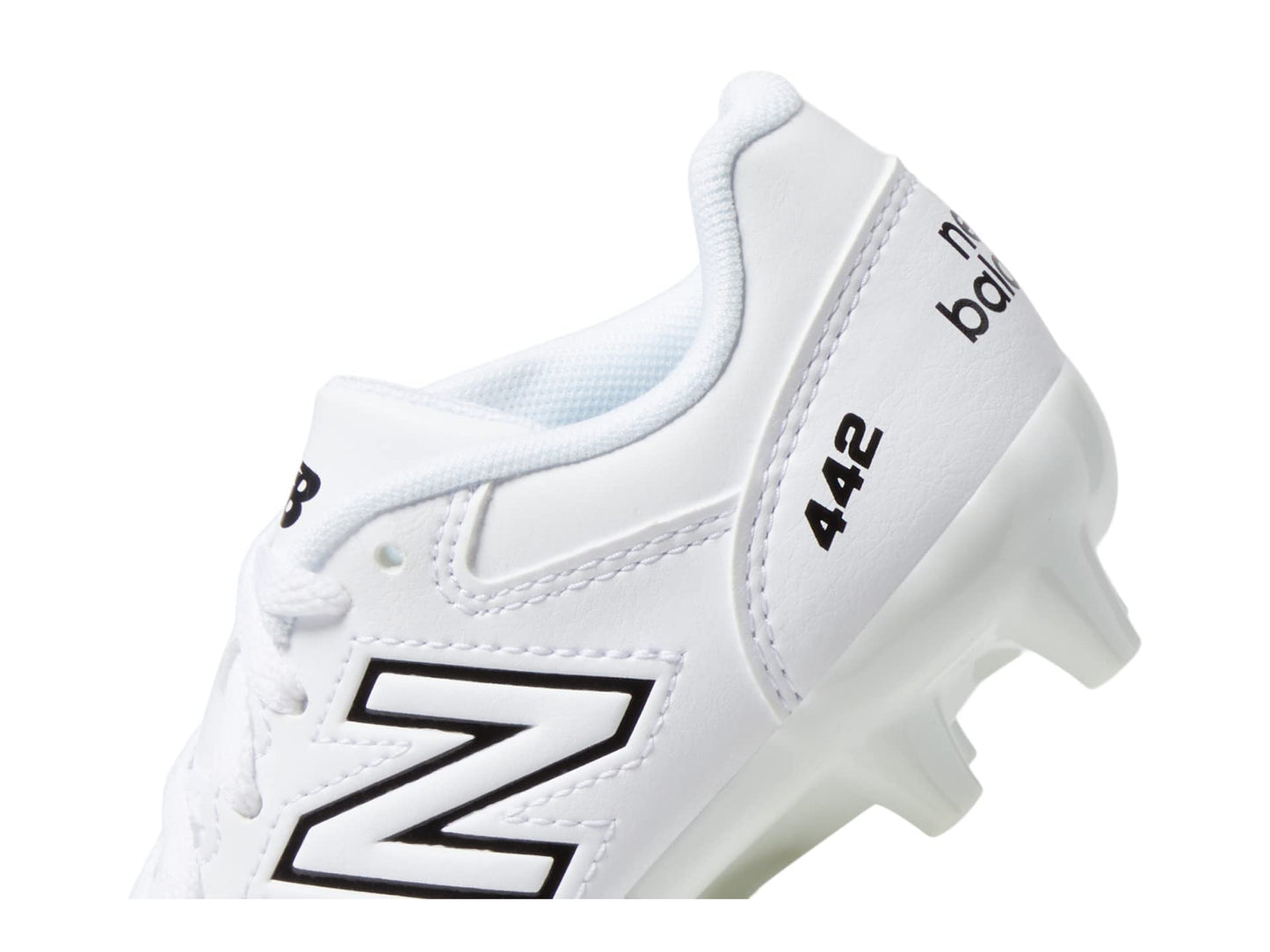 New Balance Boy's 442 V2 Academy FG Junior Soccer Shoe, White/Black, 4 Wide Big Kid