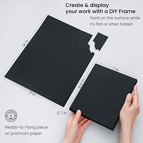 Arteza DIY Foldable Canvas Frame, Black, Sketch, 7" x 8.6"- 20 Sheets