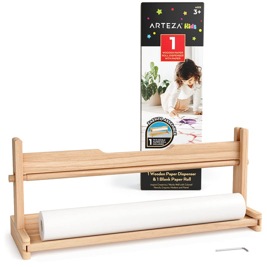 Arteza Kids Paper Roll with Wooden Dispenser