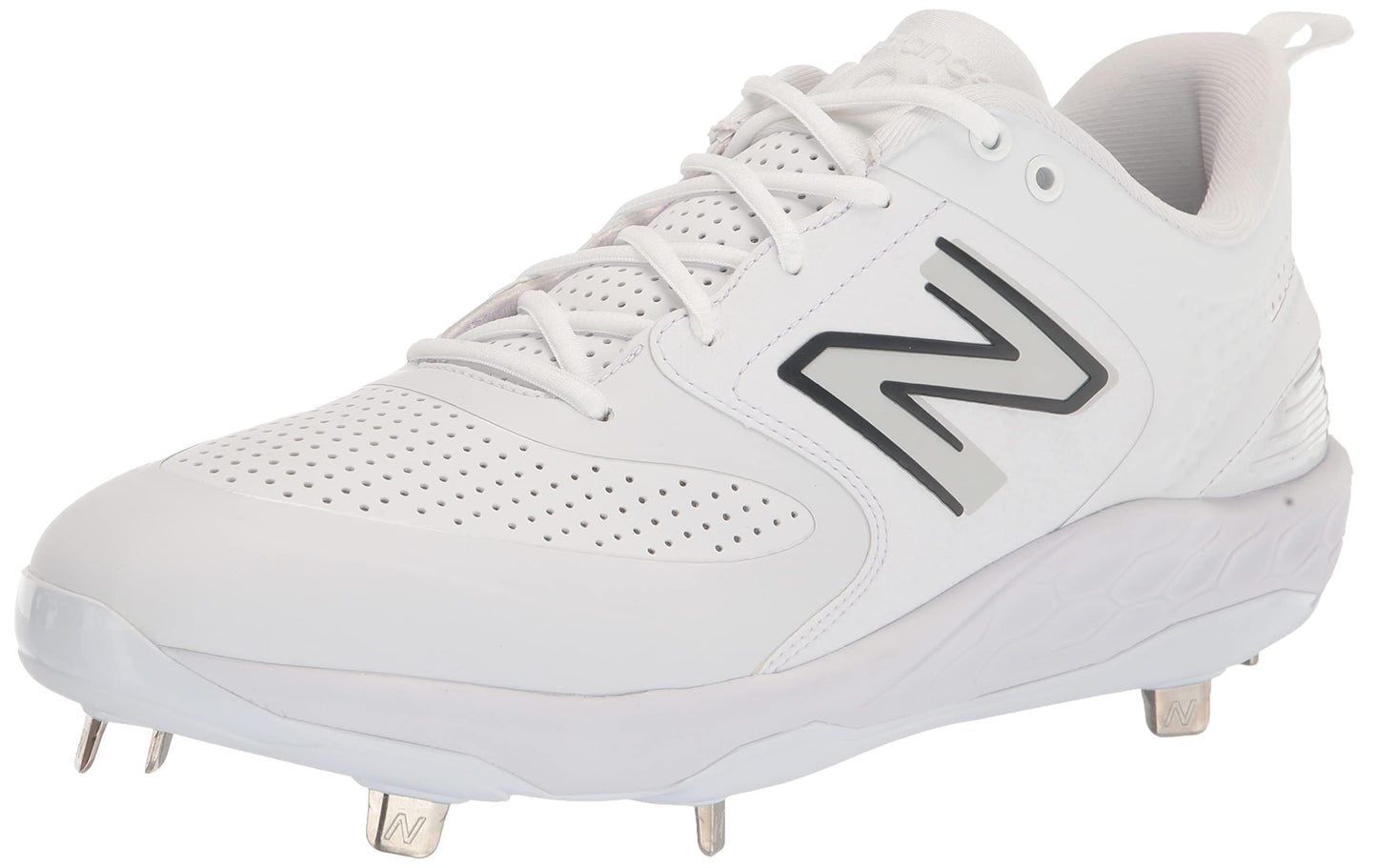 New Balance Men's Fresh Foam X 3000 V6 Metal Baseball Shoe, White/Castlerock, 7 Wide