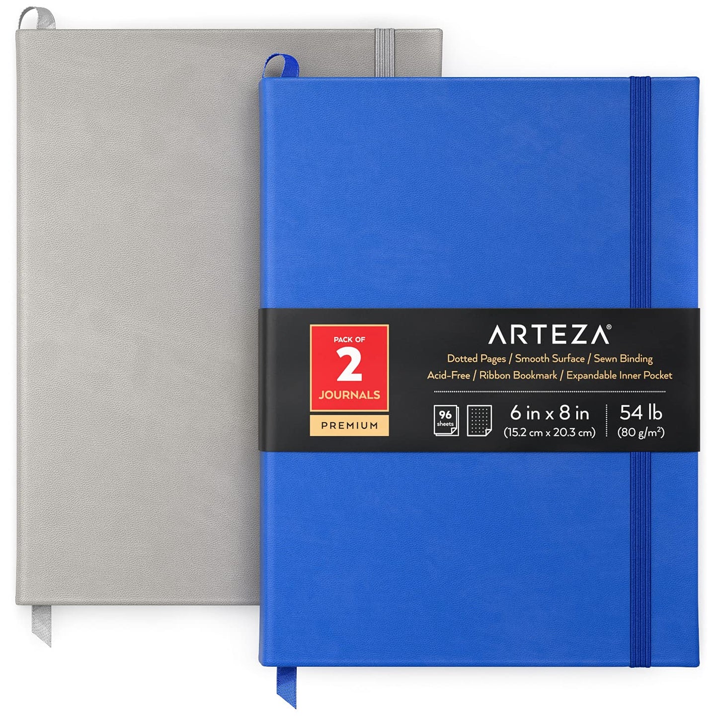 Arteza Dotted Journals, Cobalt Blue & Gray - Set of 2