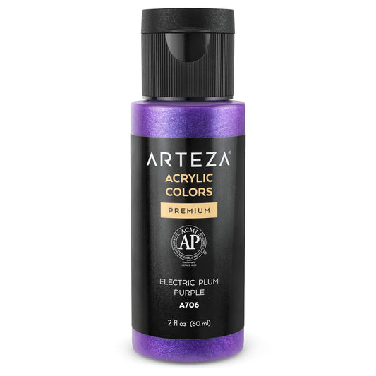 Arteza Iridescent Acrylic Paint, 2oz Bottle - P5 Electric Plum Purple