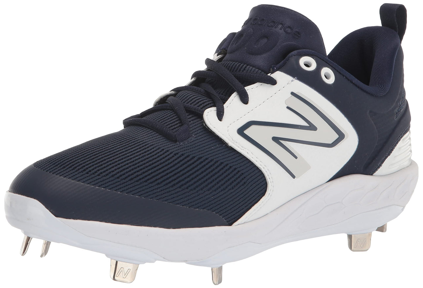 New Balance Men's Fresh Foam X 3000 V6 Metal Baseball Shoe, Navy/White, 9.5 Wide