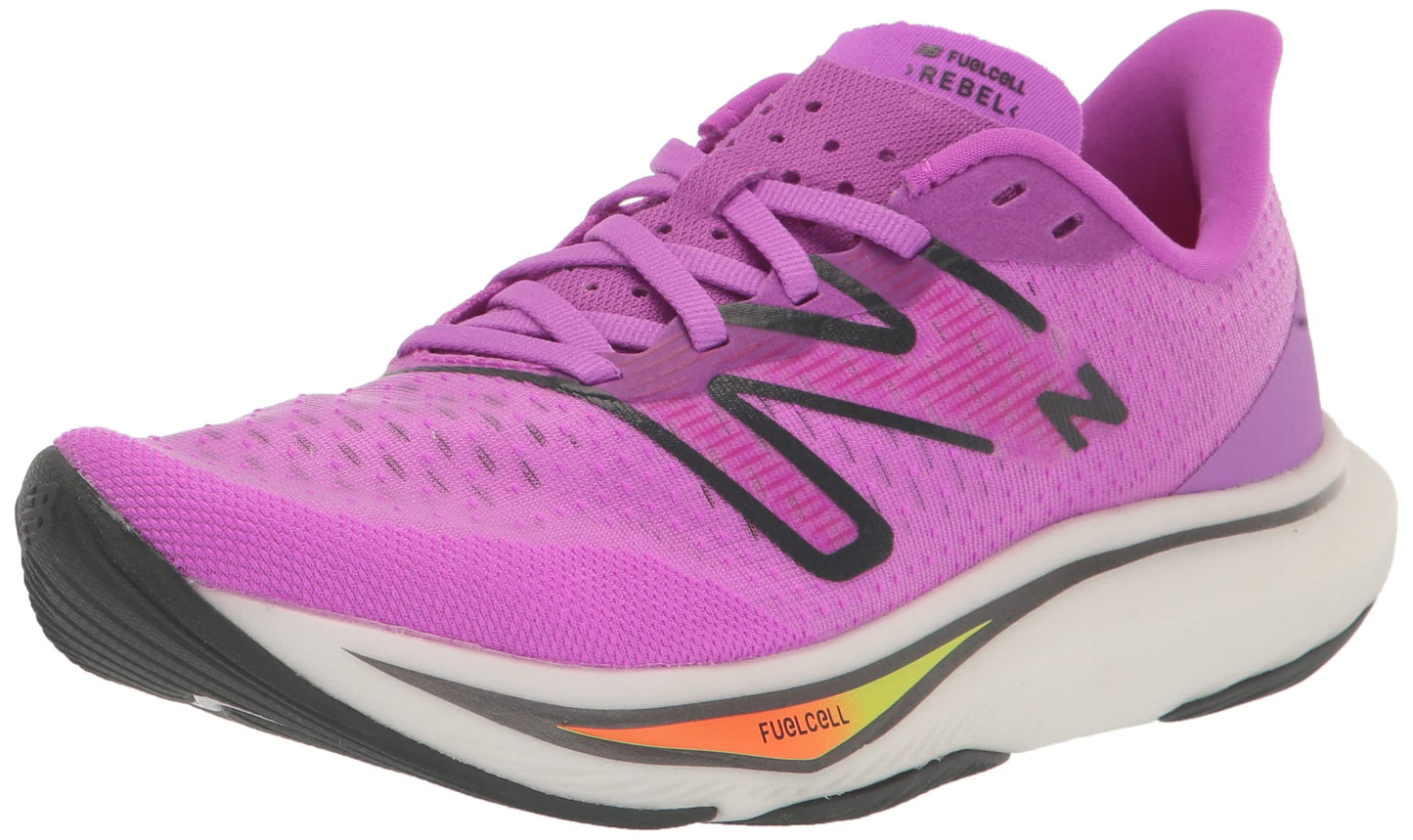 New Balance Women's FuelCell Rebel V3 Running Shoe, Cosmic Rose/Blacktop/Neon Dragonfly, 7.5 Wide