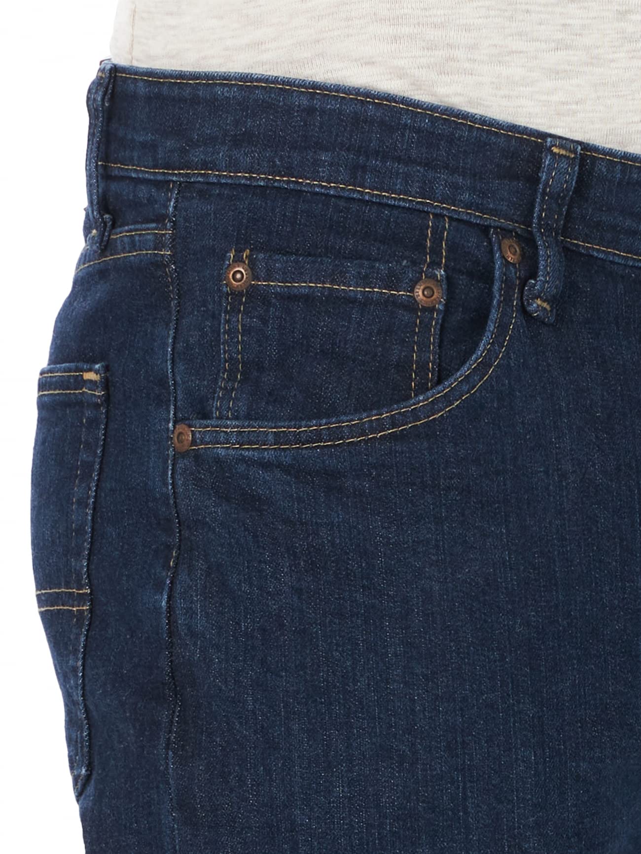 Wrangler Authentics Men's Regular Fit Comfort Flex Waist Jean, Dark Indigo, 36W x 30L