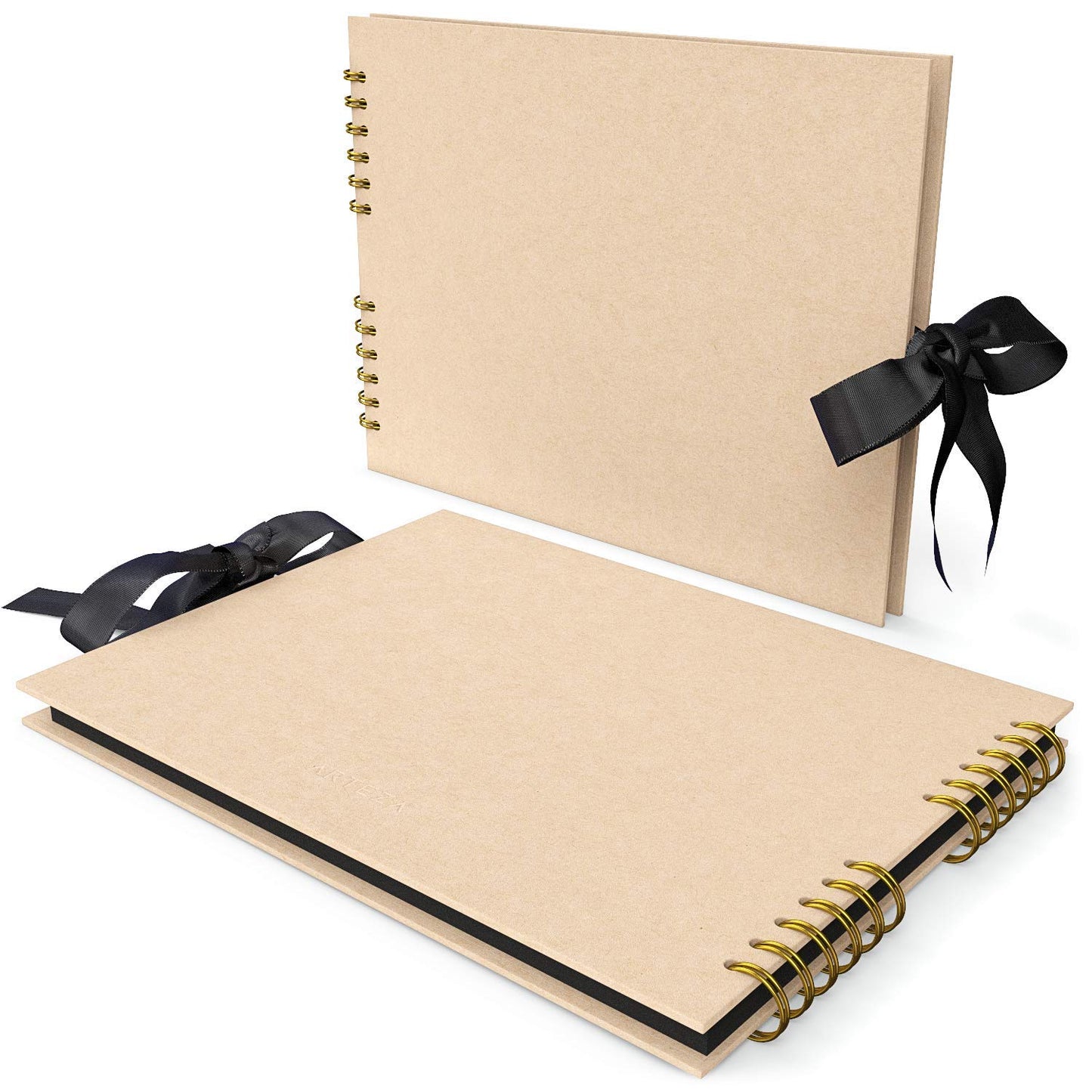 Arteza Spiral-Bound Scrapbook, Black Cover, 8.5" x 11", 40 Black Sheets - Pack of 3