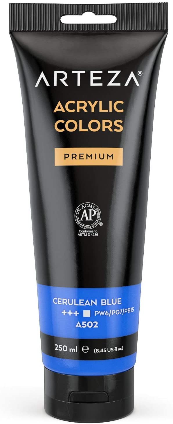 Arteza Acrylic Paint, 8.45oz Tube - Cerulean Blue