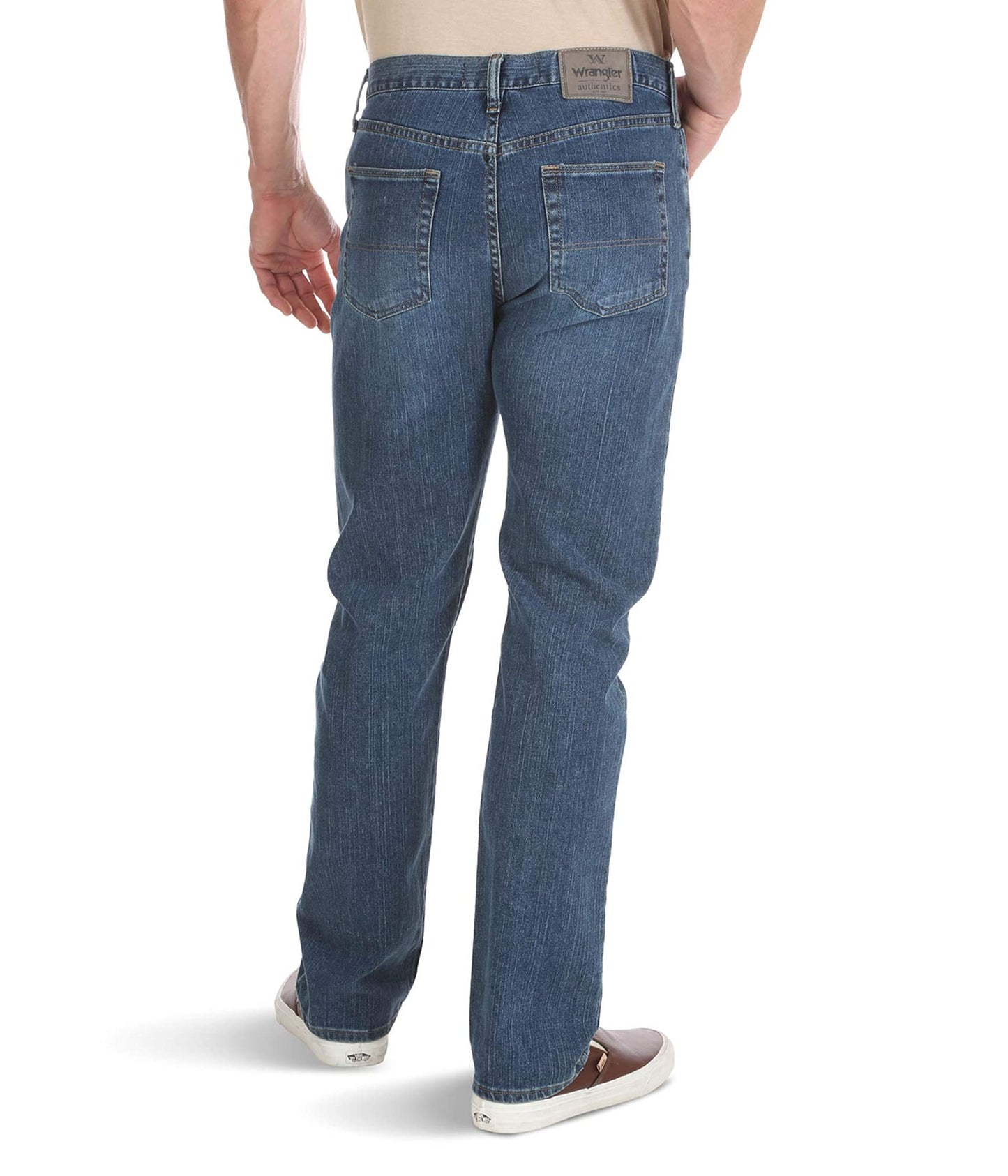 Wrangler Authentics Men's Classic 5-Pocket Regular Fit Jean, Blue Ocean Flex, 33W x 34L