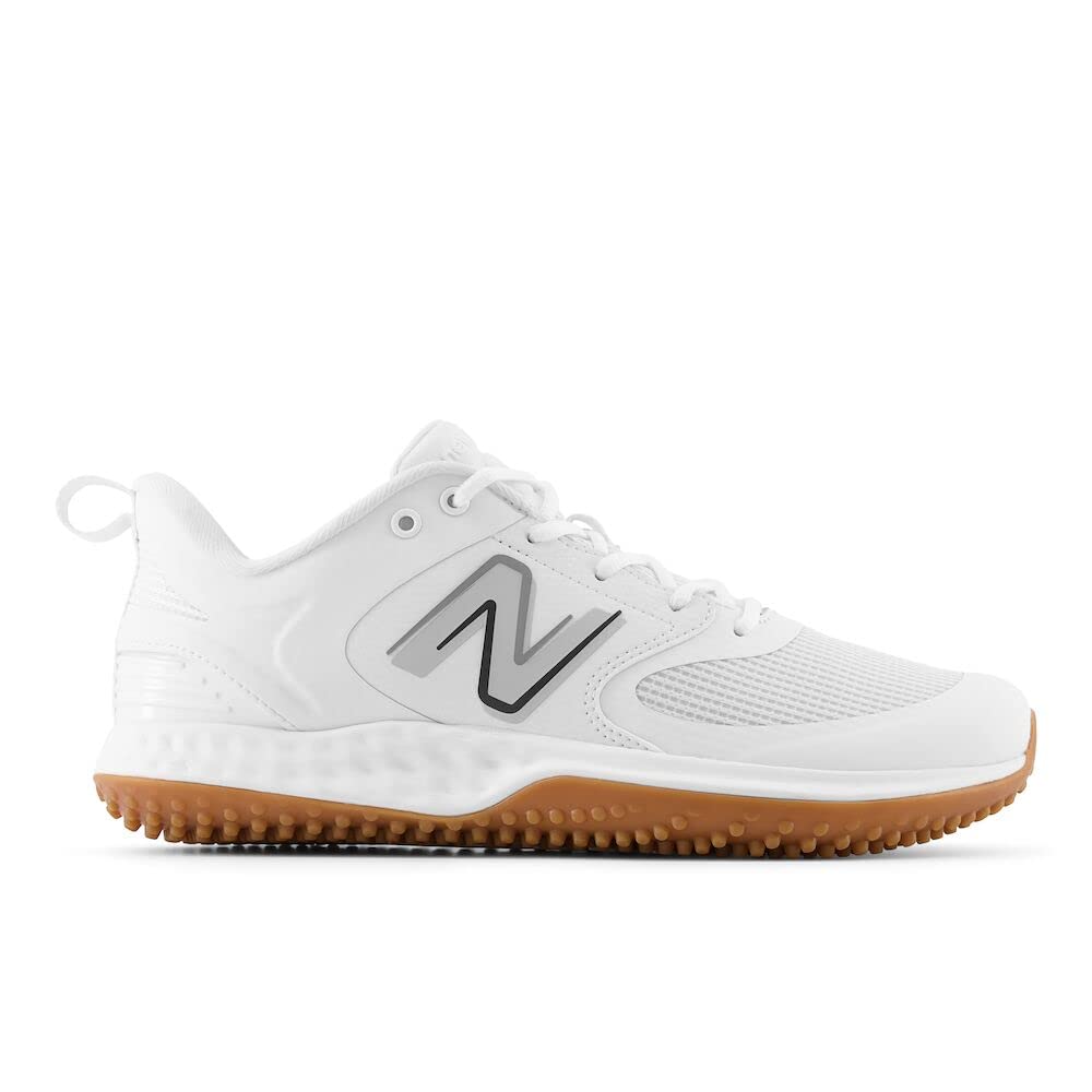 New Balance Men's Fresh Foam 3000 V6 Turf-Trainer Baseball Shoe, White/White/Gum, 15 Wide