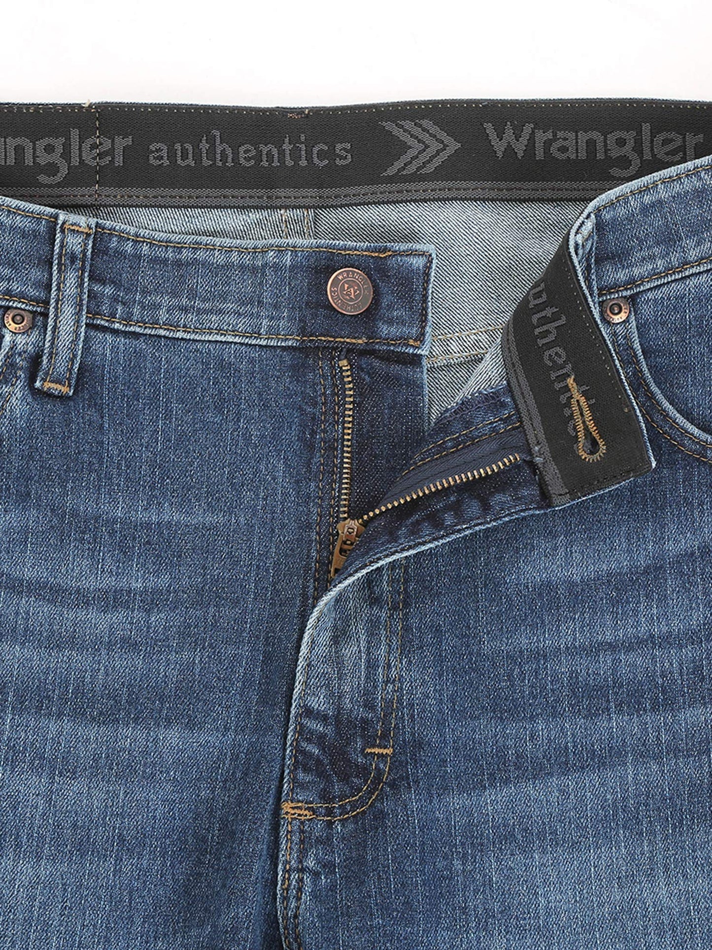 Wrangler Authentics Men's Regular Fit Comfort Flex Waist Jean, Blue Ocean, 33W x 30L