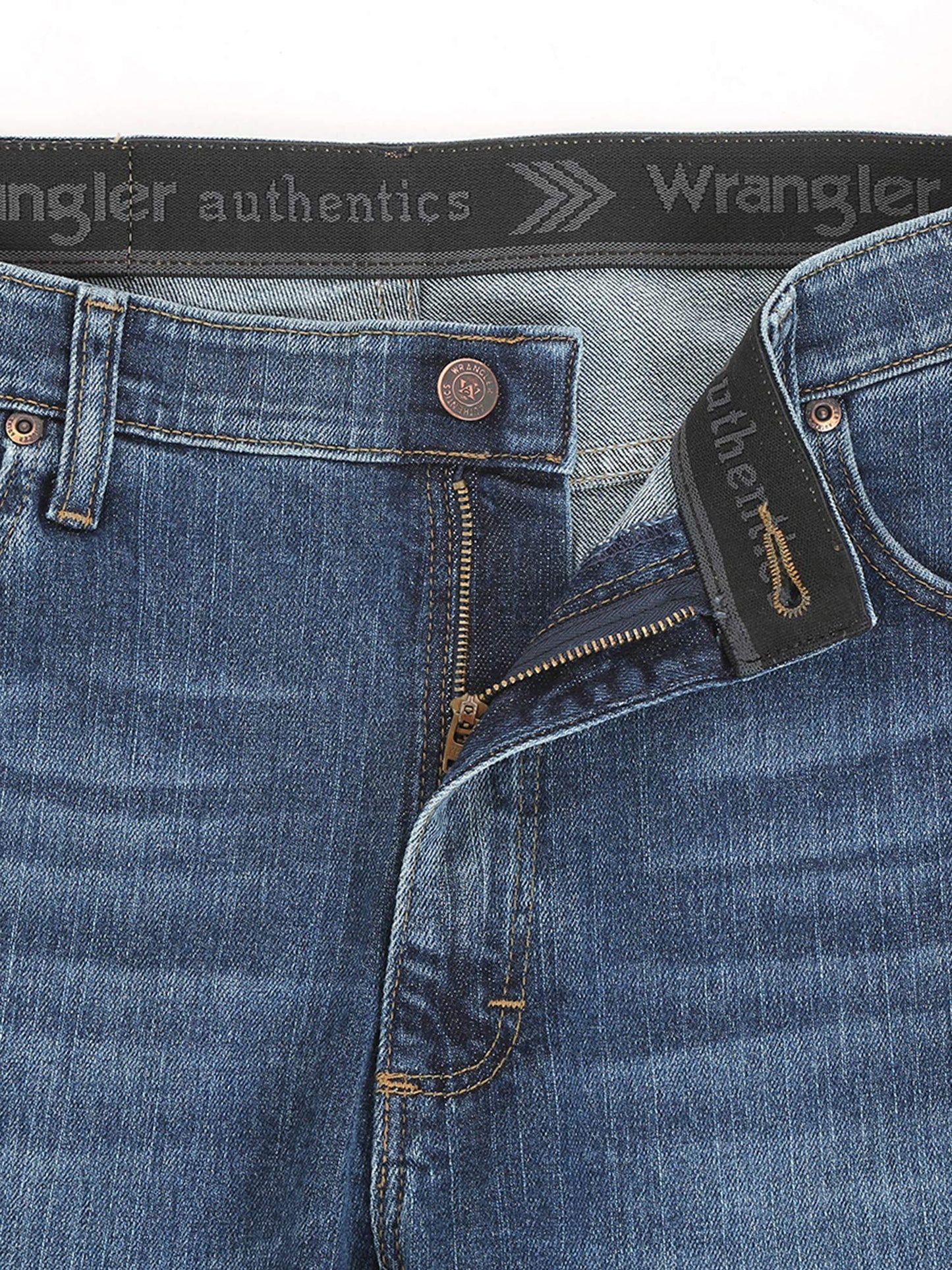 Wrangler Authentics Men's Regular Fit Comfort Flex Waist Jean, Blue Ocean, 36W x 29L