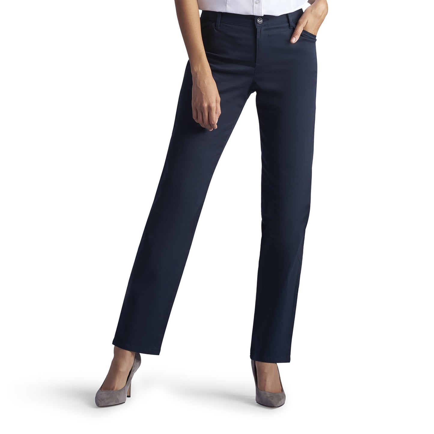 Lee Women's Relaxed Fit All Day Straight Leg Pant Imperial Blue 8 Long