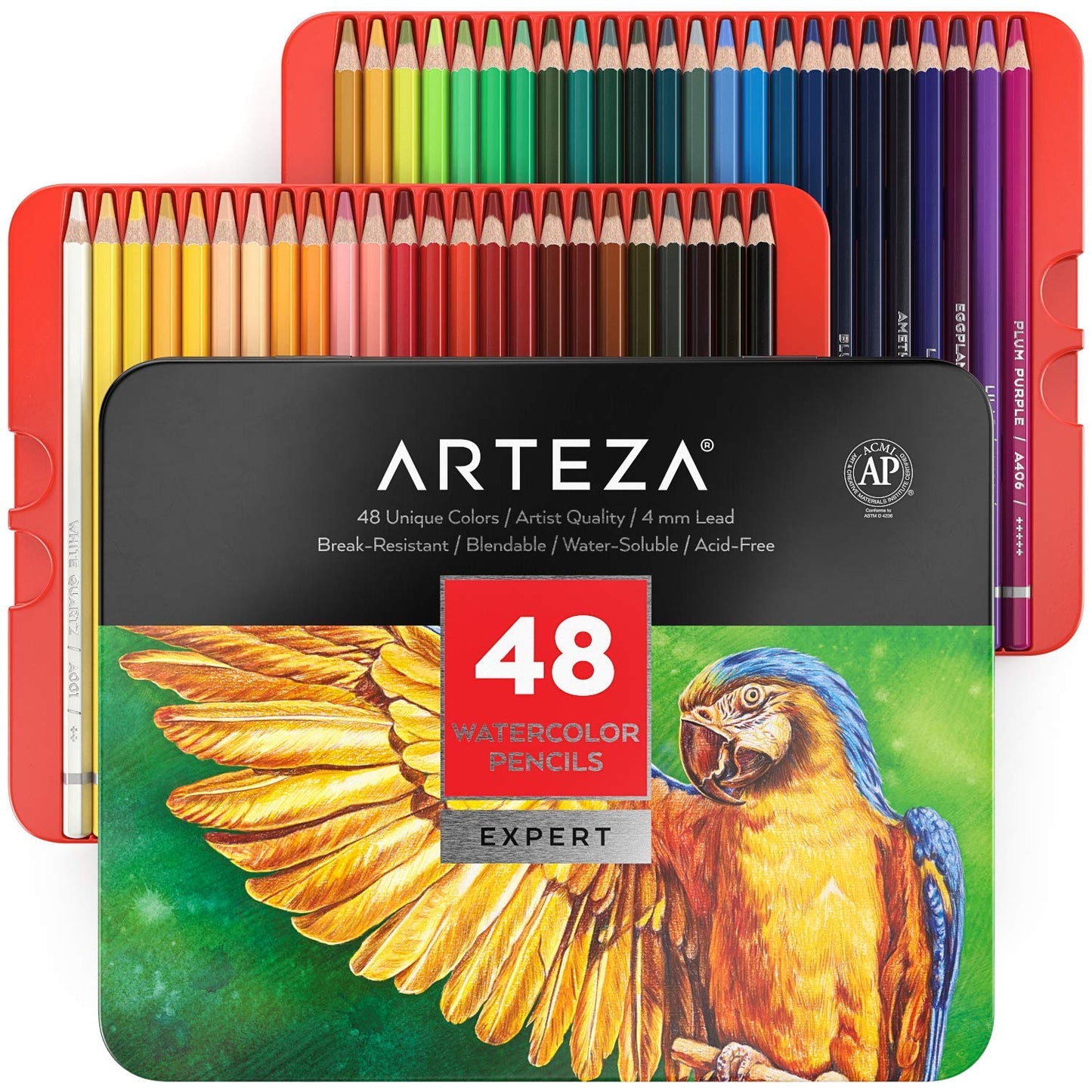 Arteza Expert Watercolor Pencils - Set of 48