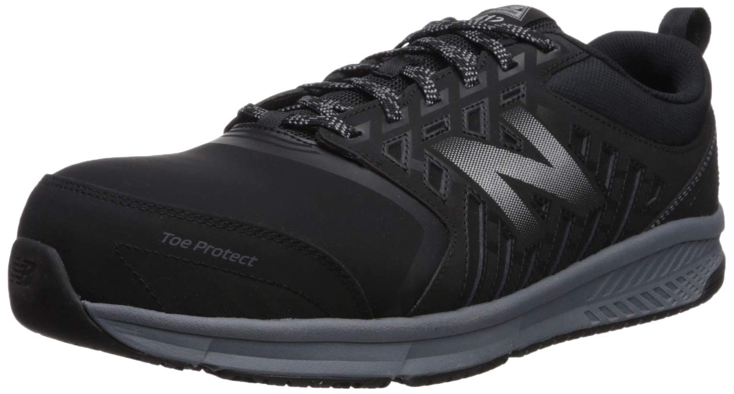 New Balance Men's 412 V1 Alloy Toe Industrial Shoe, Black/Silver, 8.5 M US