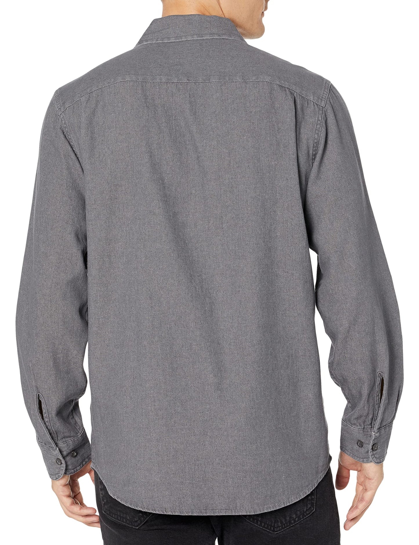 Wrangler Authentics Men's Long Sleeve Classic Woven Shirt, Grey, Small