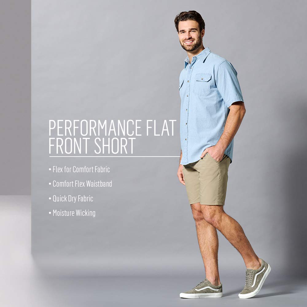 Wrangler Authentics Men's Performance Comfort Flex Flat Front Short, Galaxy Blue, 38