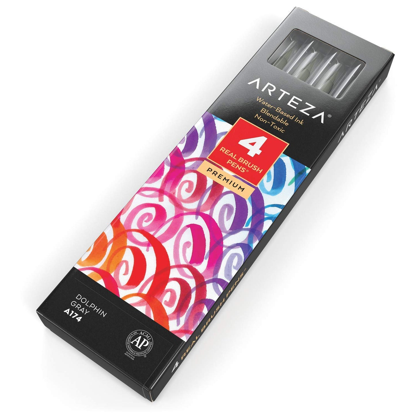 Arteza Real Brush Pens®, A174 Dolphin Gray - 4 Pack