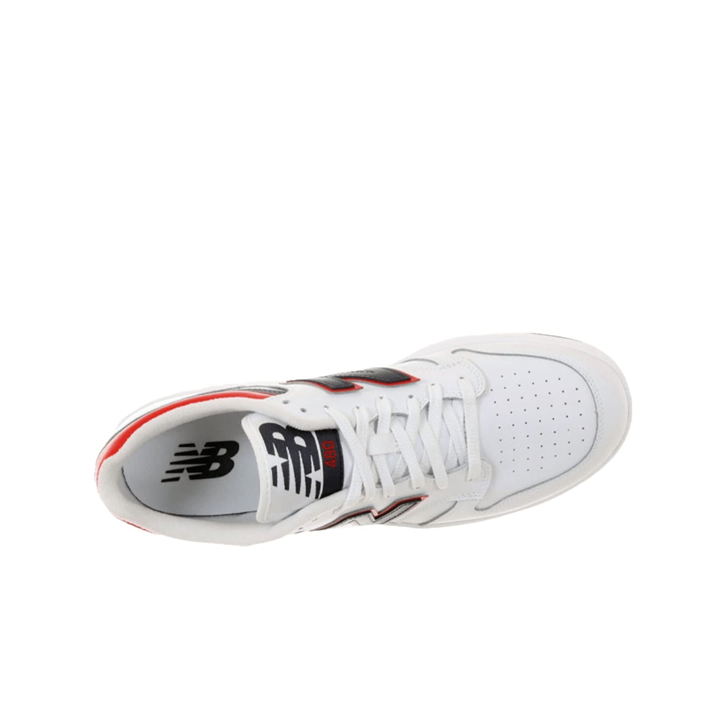 New Balance Unisex-Adult BB480 V1 Sneaker, White/Natural Indigo/Team Red, 4
