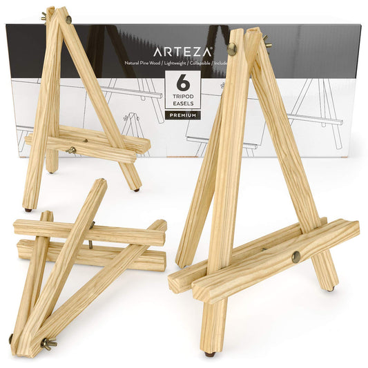 Arteza Tripod Easel, 12" - Pack of 6