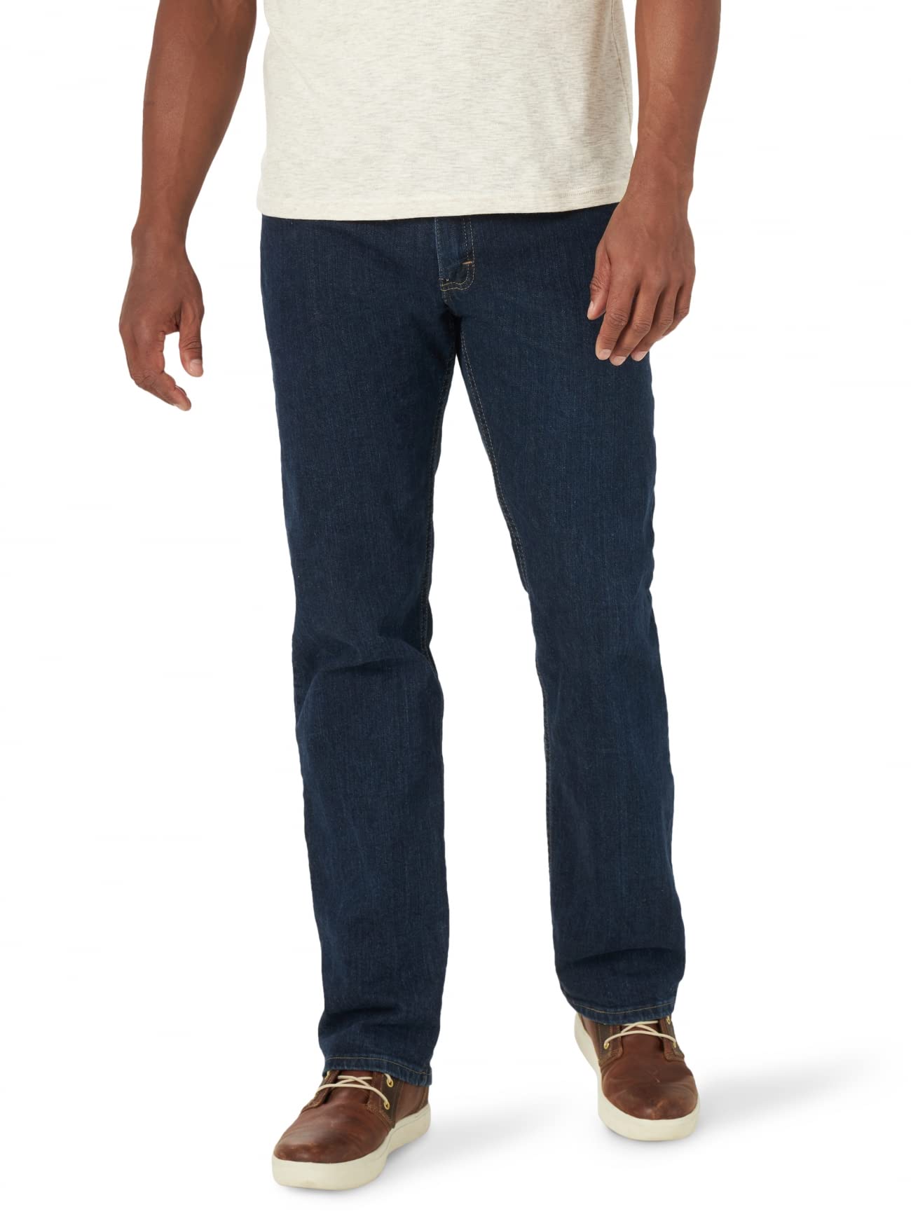 Wrangler Authentics Men's Regular Fit Comfort Flex Waist Jean, Dark Indigo, 38W x 29L