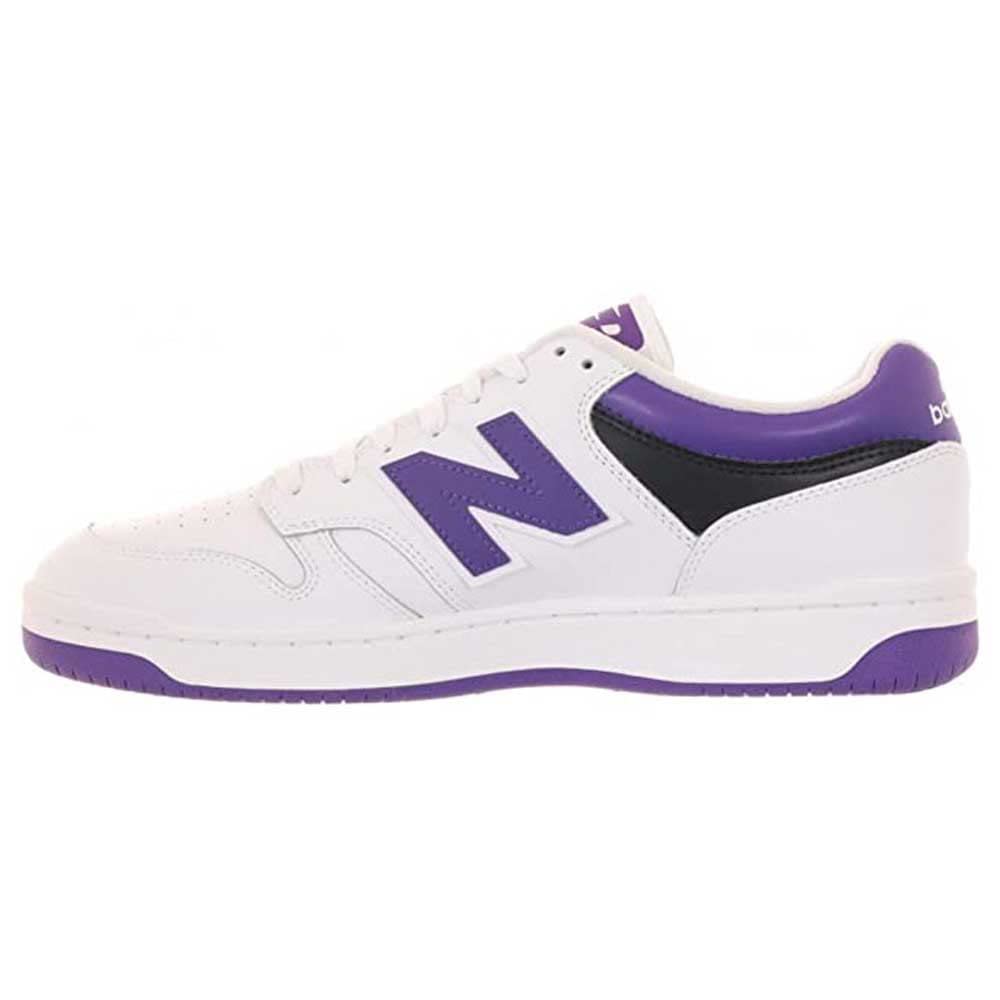 New Balance Unisex-Adult BB480 V1 Sneaker, White/Prism Purple/Black, 8