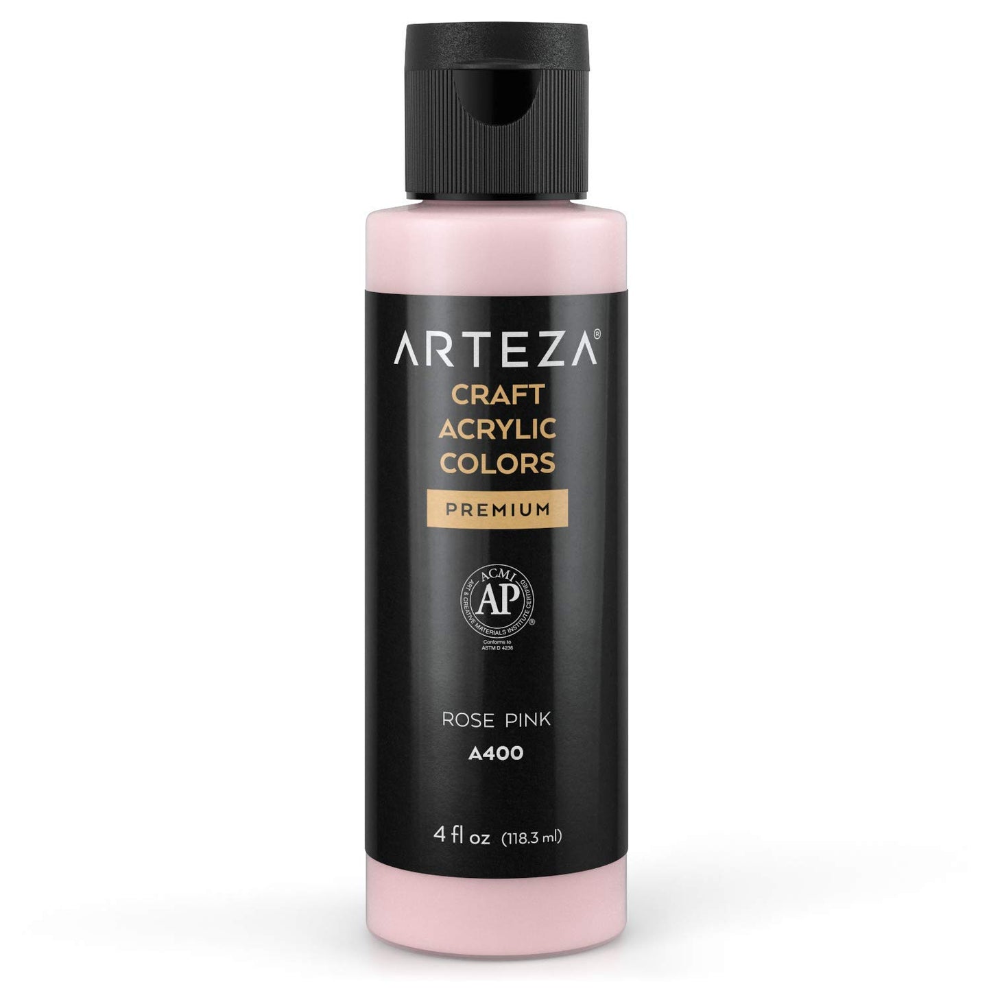 Arteza Craft Acrylic Paint, 4oz Bottle - A400 Rose Pink