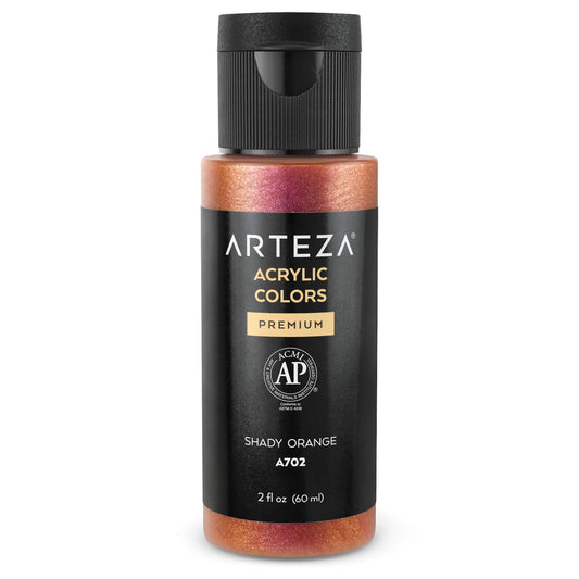 Arteza Iridescent Acrylic Paint, 2oz Bottle - YR3 Shady Orange