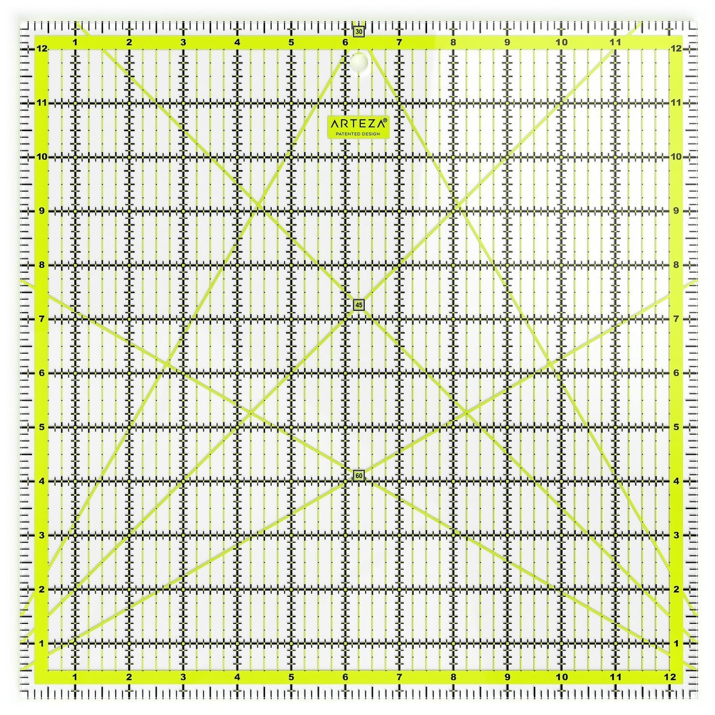 Arteza Acrylic Quilter's Ruler, 12.5" x 12.5"