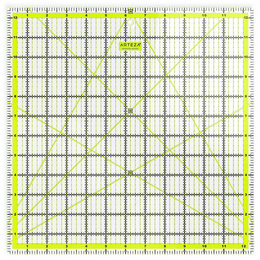 Arteza Acrylic Quilter's Ruler, 12.5" x 12.5"