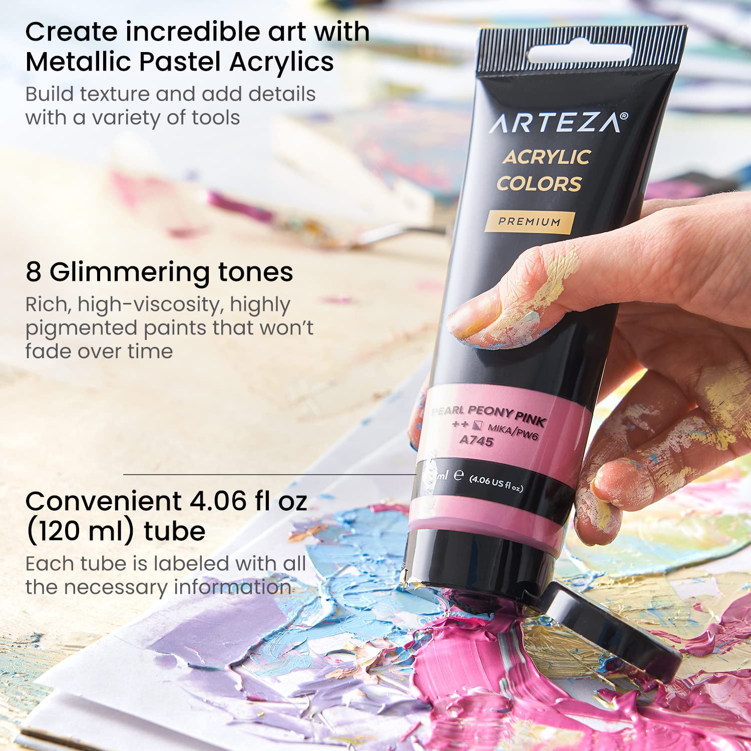 Arteza Premium Metallic Acrylic Paint includes Golds/silvers -  Norway