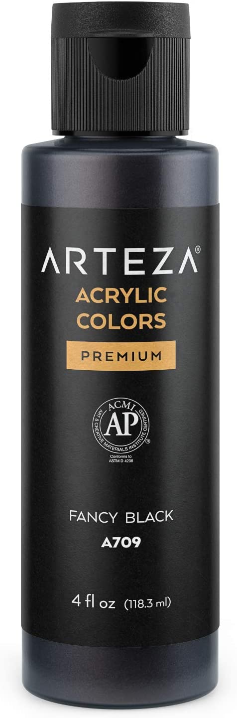 Arteza Iridescent Acrylic Paint, 4oz Bottle - Fancy Black A709