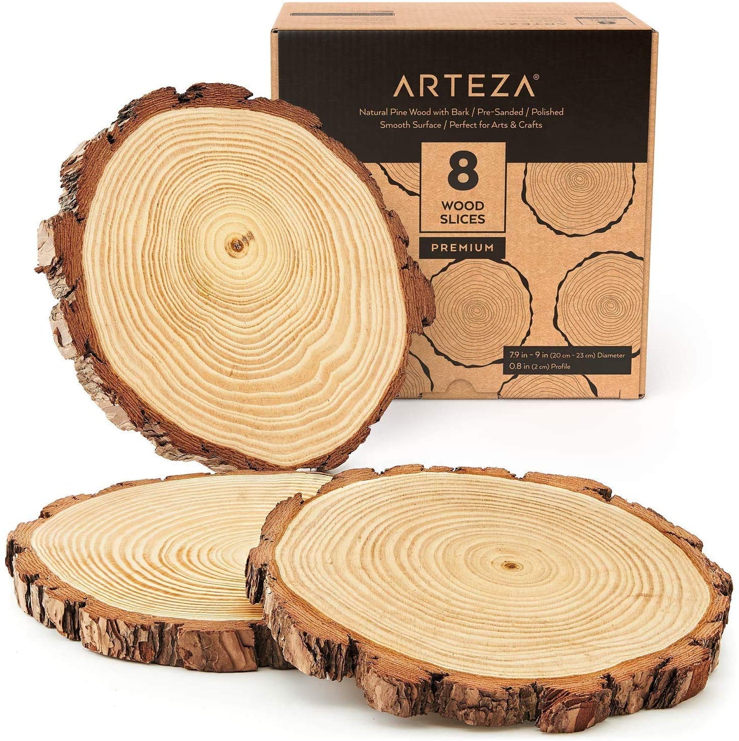Arteza Large Wood Slices - Set of 8