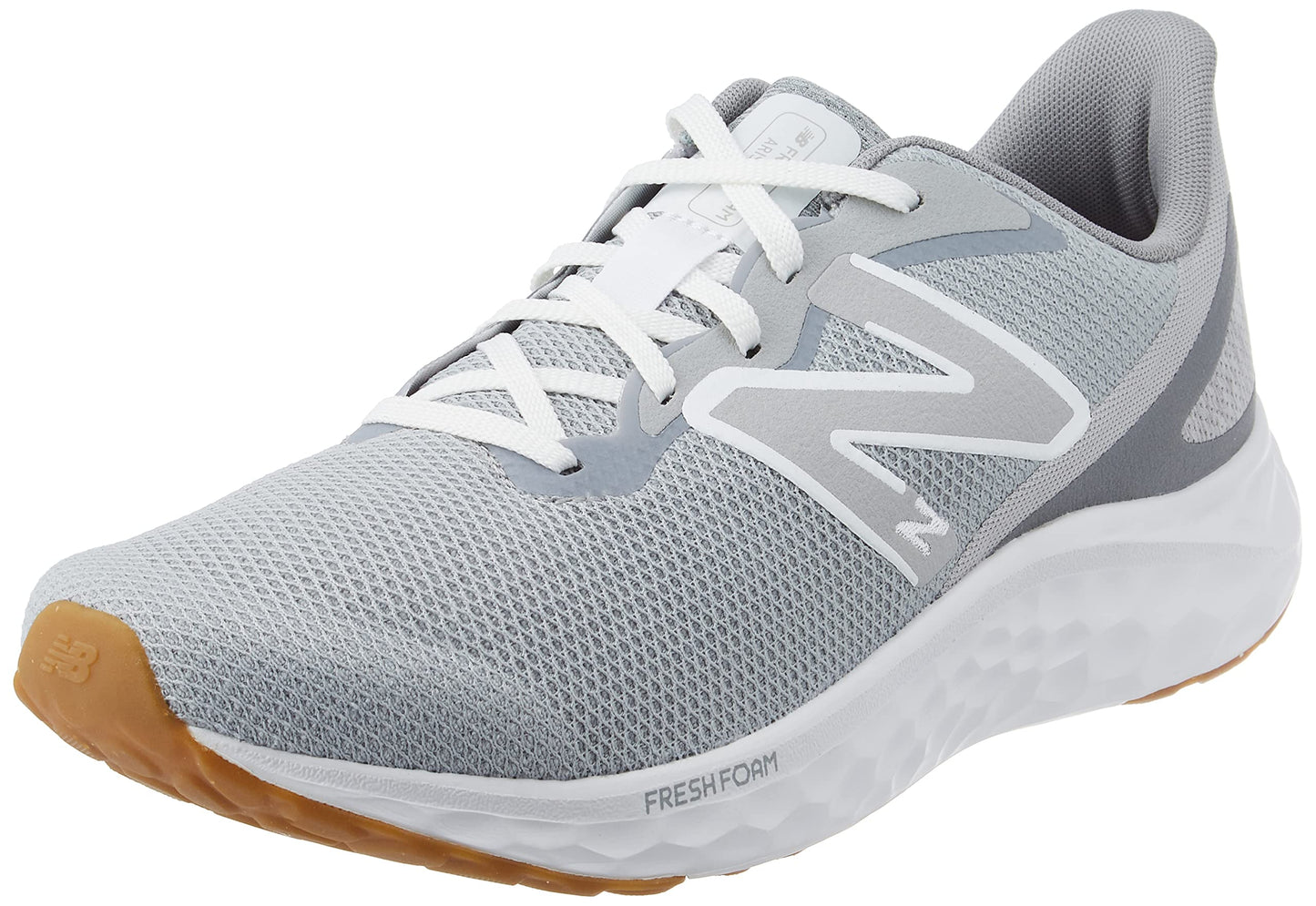 New Balance Men's Fresh Foam Arishi V4 Running Shoe, Grey/Gum, 12 X-Wide