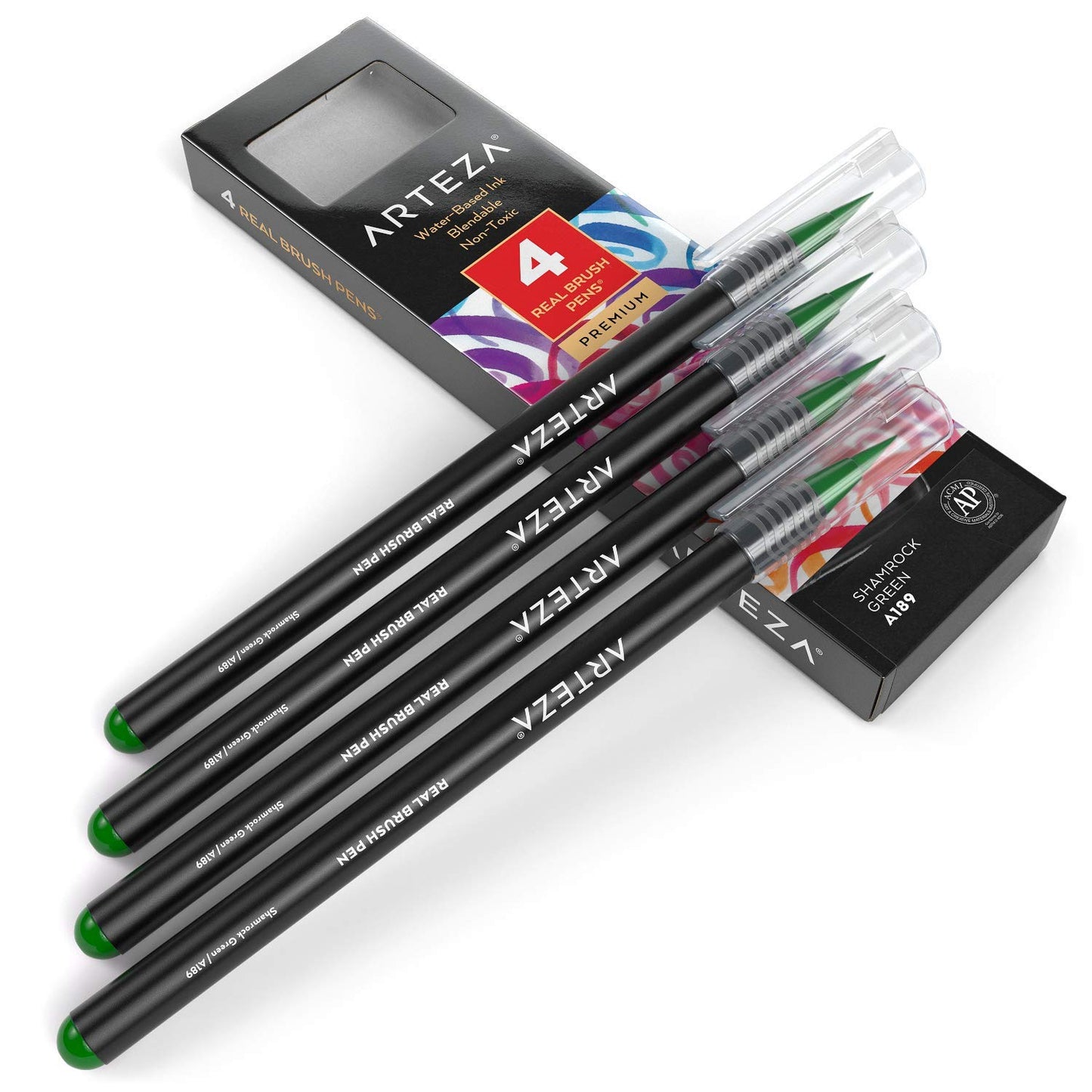 Arteza Real Brush Pens®, A189 Shamrock Green - 4 Pack