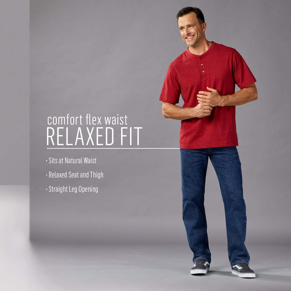 Wrangler Authentics Men's Comfort Flex Waist Relaxed Fit Jean, Aaron, 42W x 30L