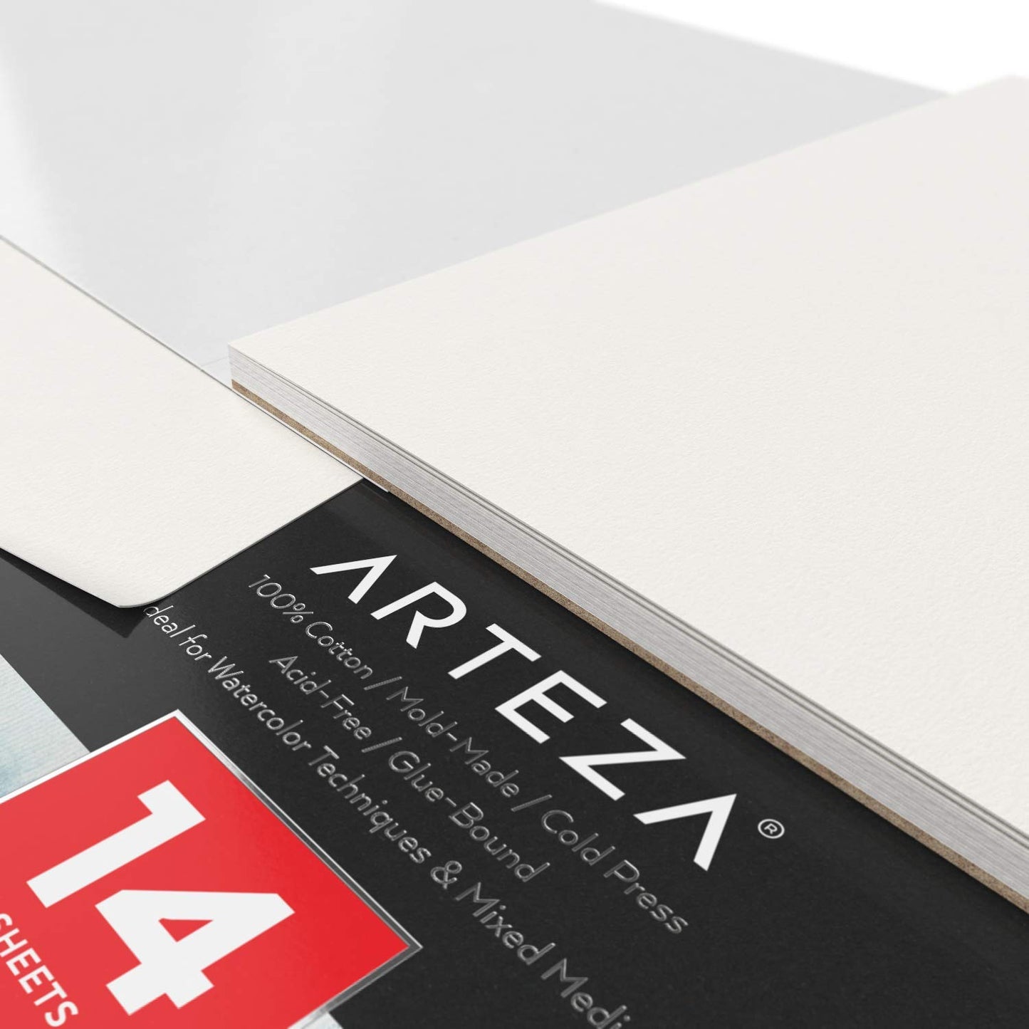 Arteza Expert Watercolor Pad, 100% Cotton, Cold-Pressed, 9" x 12", 14 Sheets